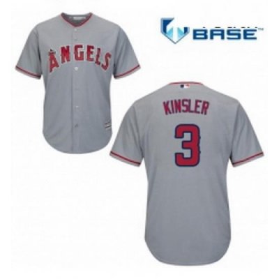 Youth Majestic Los Angeles Angels of Anaheim 3 Ian Kinsler Authentic Grey Road Cool Base MLB Jersey