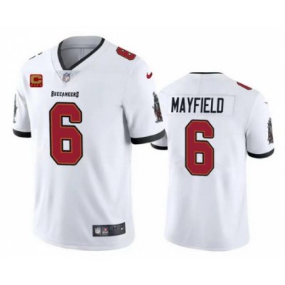 Men Tampa Bay Buccaneers 6 Baker Mayfield White 2024 With 4 Star C Patch Vapor Untouchable Limited Stitched Jersey