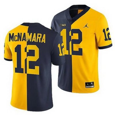 Michigan Wolverines 2021 22 Josh Ross Navy Maize Split Edition College Football Jersey