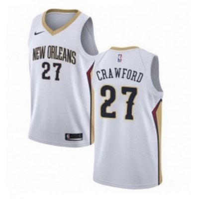 Youth Nike New Orleans Pelicans 27 Jordan Crawford Authentic White Home NBA Jersey Association Edition