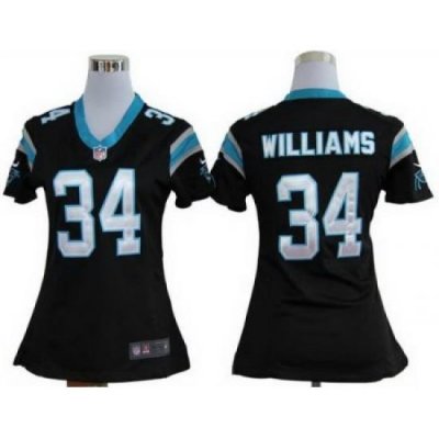 Women Nike Carolina Panthers #34 DeAngelo Williams Black Nike NFL Jerseys