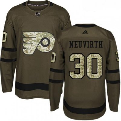 Youth Adidas Philadelphia Flyers 30 Michal Neuvirth Premier Green Salute to Service NHL Jersey