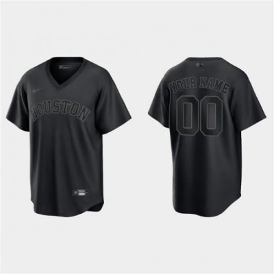 Men Houston Astros Active Player Custom Black Pitch Black Fashion Replica Stitched Jersey