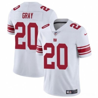 Men New York Giants 20 Eric Gray White Vapor Untouchable Limited Stitched Jersey