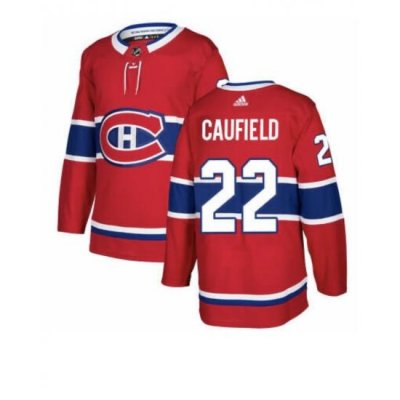 Men Montreal Canadiens 22 Cole Caufield Red Stitched NHL Jersey