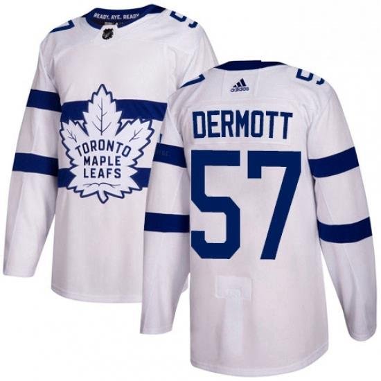 Mens Adidas Toronto Maple Leafs 57 Travis Dermott Authentic White 2018 Stadium Series NHL Jersey