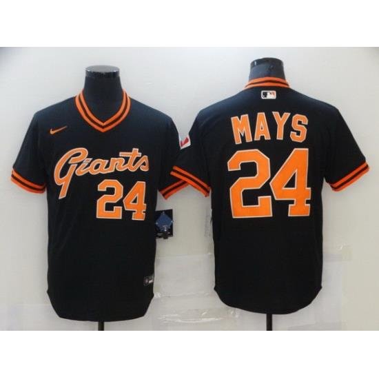 Men San Francisco NeW York Giants 24 Mays Black Game 2021 Nike MLB Jersey