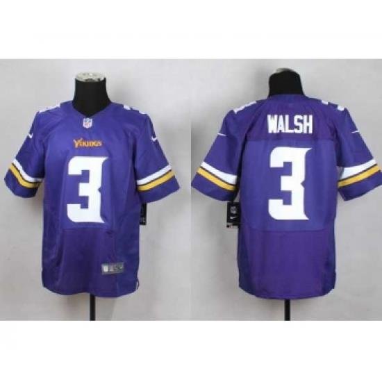 nike nfl jerseys minnesota vikings 3 Walsh purple[Elite]