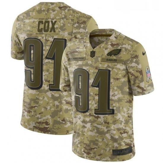 Youth Nike Philadelphia Eagles 91 Fletcher Cox Limited Camo 2018 Salute to Service NFL Jersey