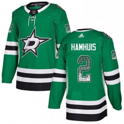 Mens Adidas Dallas Stars 2 Dan Hamhuis Authentic Green Drift Fashion NHL Jersey