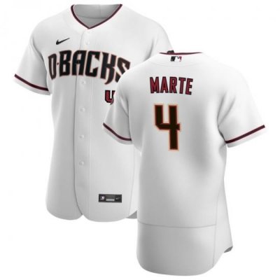 Men Arizona Diamondbacks 4 Ketel Marte Men Nike White Crimson Flex Base Home Team MLB Jersey