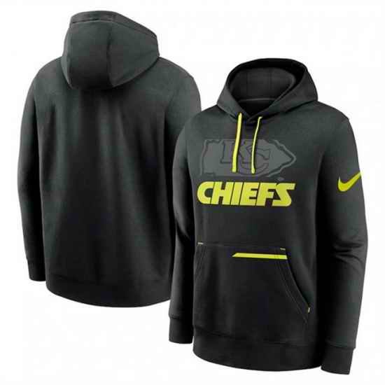 Men Kansas City Chiefs Black Volt Pullover Hoodie