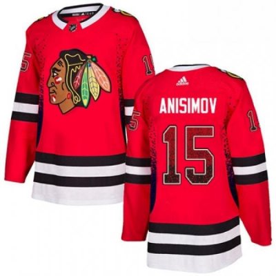 Mens Adidas Chicago Blackhawks 15 Artem Anisimov Authentic Red Drift Fashion NHL Jersey