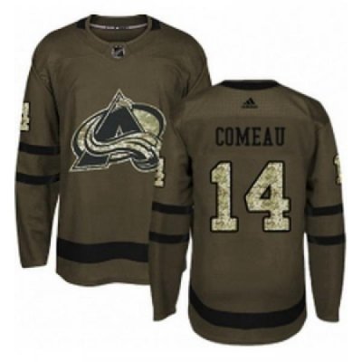 Youth Adidas Colorado Avalanche 14 Blake Comeau Premier Green Salute to Service NHL Jersey