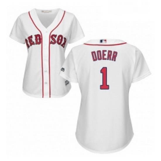 Womens Majestic Boston Red Sox 1 Bobby Doerr Replica White Home MLB Jersey