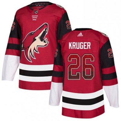 Mens Adidas Arizona Coyotes 26 Marcus Kruger Authentic Maroon Drift Fashion NHL Jersey