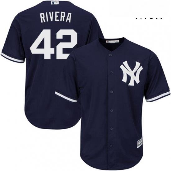 Mens Majestic New York Yankees 42 Mariano Rivera Replica Navy Blue Alternate MLB Jersey