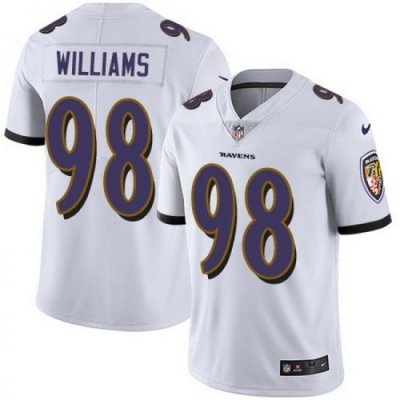 Ravens 98 Brandon Williams White Youth Stitched Football Vapor Untouchable Limited Jersey