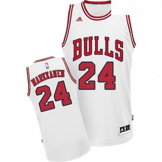 Youth Adidas Chicago Bulls 24 Lauri Markkanen Swingman White Home NBA Jersey