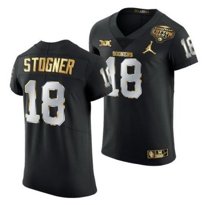 Oklahoma Sooners Austin Stogner Black 2020 Cotton Bowl Classic Golden Edition Jersey