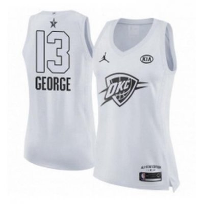 Womens Nike Jordan Oklahoma City Thunder 13 Paul George Swingman White 2018 All Star Game NBA Jersey