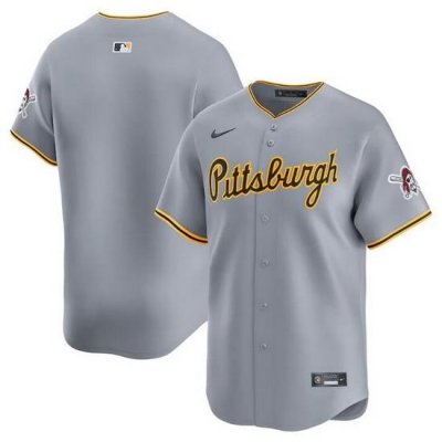 Men Pittsburgh Pirates Blank Grey AWay Limited Stitched Baseball Jersey