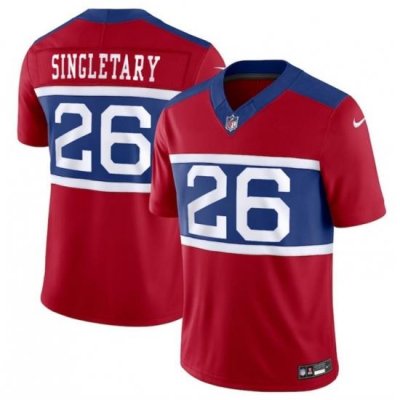 Men New York Giants 26 Devin Singletary Century Red Alternate Vapor F U S E  Limited Stitched Football Jersey