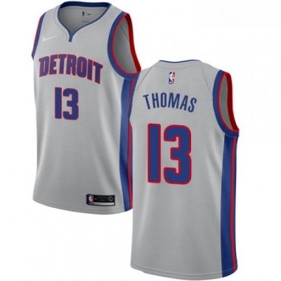 Womens Nike Detroit Pistons 13 Khyri Thomas Swingman Silver NBA Jersey Statement Edition