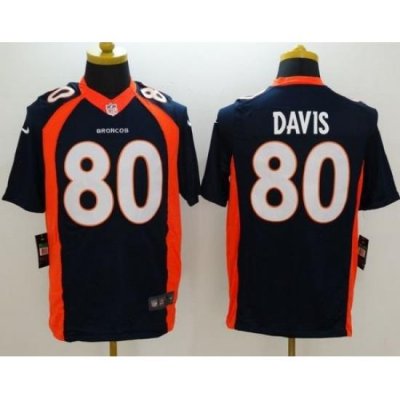 Nike Broncos #80 Vernon Davis Navy Blue Alternate Mens Stitched NFL New Limited Jersey