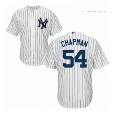 Youth Majestic New York Yankees 54 Aroldis Chapman Replica White Home MLB Jersey