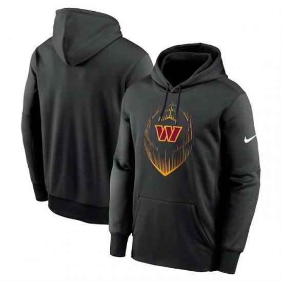 Men Washington Commanders Black Icon Performance Pullover Hoodie