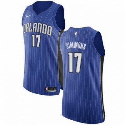 Mens Nike Orlando Magic 17 Jonathon Simmons Authentic Royal Blue Road NBA Jersey Icon Edition