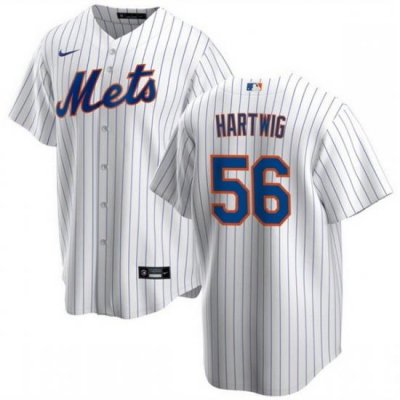 Men NeW York Mets 56 Grant HartWig White Cool Base Stitched Baseball Jersey