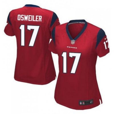 Nike Texans #17 Brock Osweiler Red Alternate Womens Stitched NFL Elite Jersey