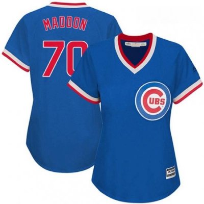 Womens Majestic Chicago Cubs 70 Joe Maddon Replica Royal Blue Cooperstown MLB Jersey