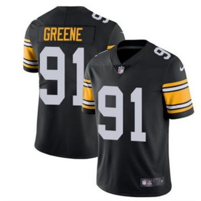 Men Pittsburgh Steelers 91 Kevin Greene Black Vapor Untouchable Limited Stitched Jersey