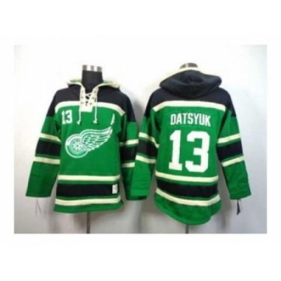 NHL Jerseys detroit red wings #13 datsyuk green[pullover hooded sweatshirt patch A]