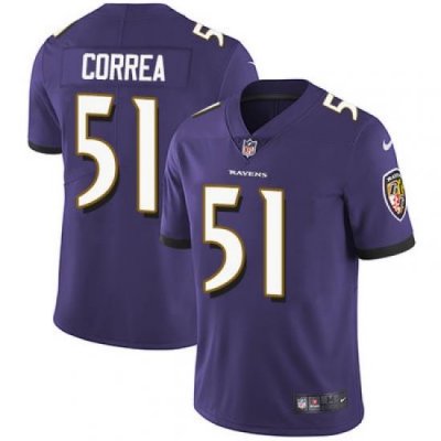 Nike Ravens #51 Kamalei Correa Purple Team Color Mens Stitched NFL Vapor Untouchable Limited Jersey