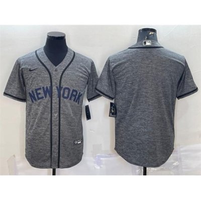 Men NeW York Yankees Blank Grey Cool Base Stitched Jersey