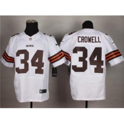 Nike Cleveland Browns 34 Isaiah Crowell White Elite NFL Jersey