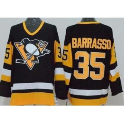 Pittsburgh Penguins 35 Tom Barrasso Black Stitched CCM NHL Jersey