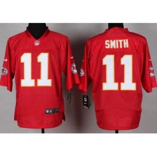 Nike Kansas City Chiefs 11 Alex Smith Red Elite QB Fashion NFL Jersey