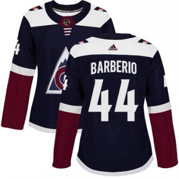 Womens Adidas Colorado Avalanche 44 Mark Barberio Authentic Navy Blue Alternate NHL Jersey