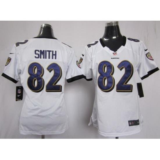 Women Nike Baltimore Ravens 82 Torrey Smith White Jerseys