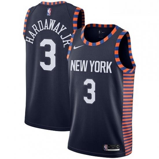 Youth Nike New York Knicks 3 Tim Hardaway Jr Swingman Navy Blue NBA Jersey 2018 19 City Edition