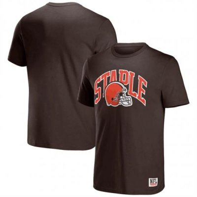 Men Cleveland Browns X Staple Brown Logo Lockup T Shirt