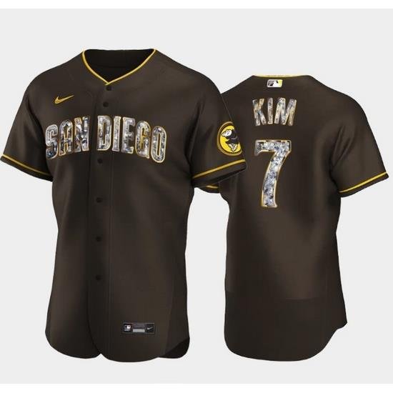 Men's San Diego Padres #7 Ha Seong Kim Diamond Edition BroWn Jersey