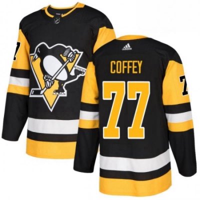 Mens Adidas Pittsburgh Penguins 77 Paul Coffey Authentic Black Home NHL Jersey