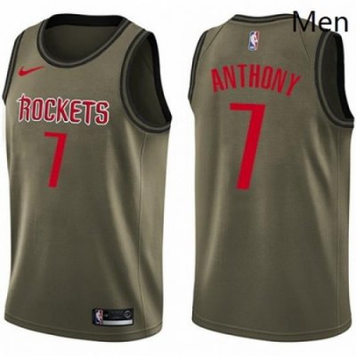 Mens Nike Houston Rockets 7 Carmelo Anthony Swingman Green Salute to Service NBA Jersey