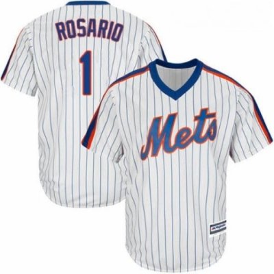 Youth Majestic New York Mets 1 Amed Rosario Authentic White Alternate Cool Base MLB Jersey